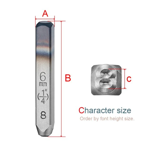 字高 C 量測示意 - 依字體高度(C)下單
